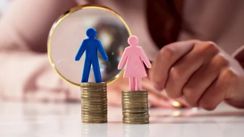 Corporate Consultant Analyzing Wage Gap Data Stock Footage 336796172