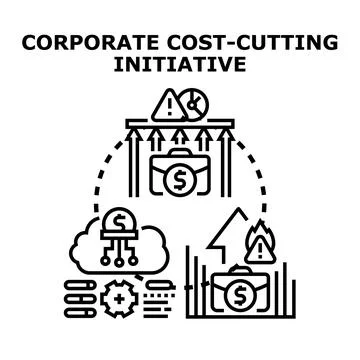 Corporate cost cutting initiative optimizing business expenses Illustration