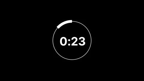 Corporate countdown clock with clear numerals, professional circular timer for Stock Footage 320387695