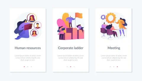 Corporate culture app interface template. Stock Illustration