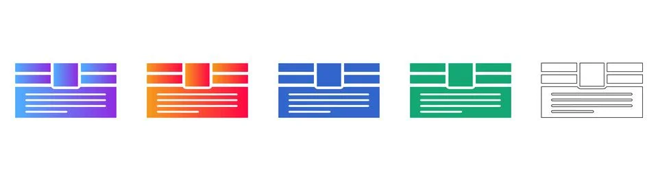 Corporate Dashboard Interface Icons Stockillustratie