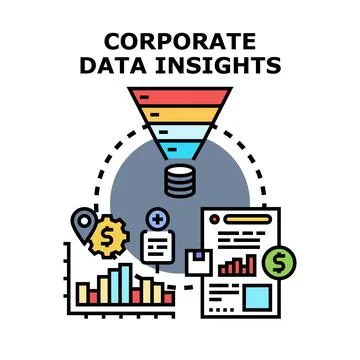Corporate data insights analytics and business intelligence Illustrazione stock