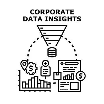Corporate data insights analytics and business intelligence Stock Illustration