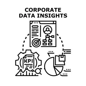 Corporate data insights analyzing business performance metrics 库存插图