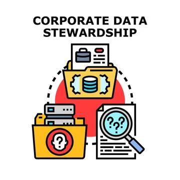 Corporate data stewardship managing sensitive information and compliance Illustrazione stock