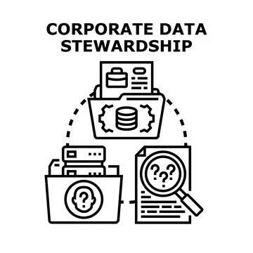 Corporate data stewardship managing sensitive information and compliance Illustrazione stock