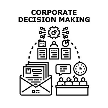 Corporate decision making process for business strategy Illustrazione stock