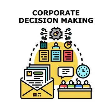 Corporate decision making process for business strategy Illustrazione stock
