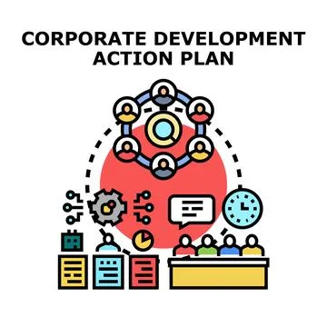 Corporate development action plan for business strategy Stock-Illustration
