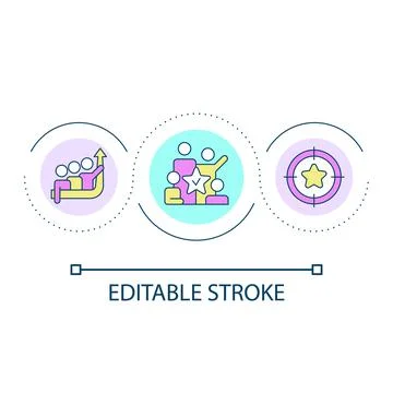 Corporate development loop concept icon Stock Illustration