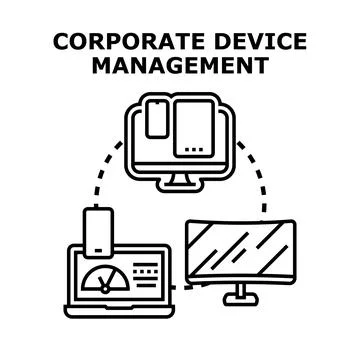 Corporate device management system controlling digital platforms イラスト素材
