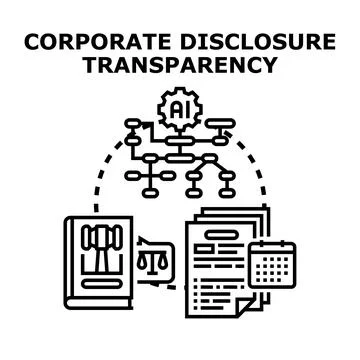 Corporate disclosure and transparency concept with artificial intelligence Stock Illustration