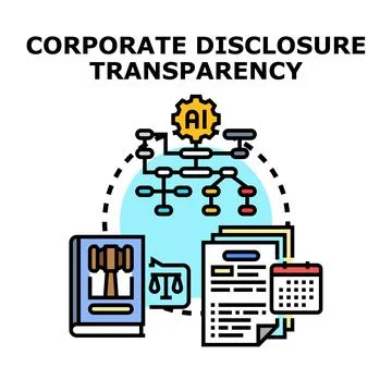 Corporate disclosure and transparency concept with artificial intelligence Illustrazione stock