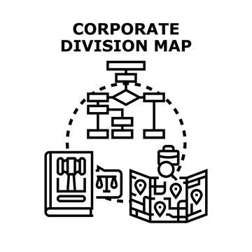 Corporate division map planning global business strategy Stockillustratie