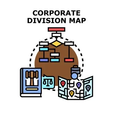 Corporate division map planning global business strategy Stockillustratie