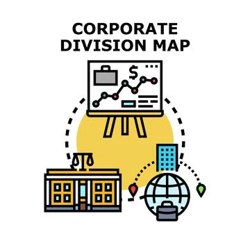 Corporate division map representing business structure イラスト素材