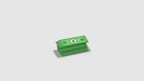 Corporate Dollar Stack Infographic with Green Currency Bills Accumulating in Stock Footage 346692012