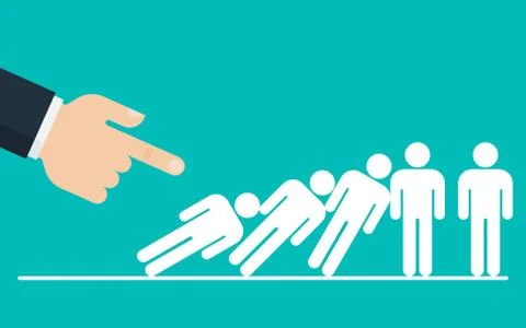 Corporate domino effect concept Stock Illustration