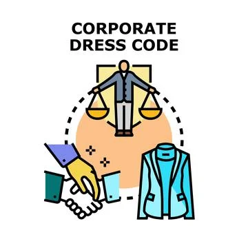 Corporate dress code concept balancing professionalism and work etiquette Stock Illustration