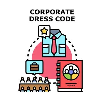 Corporate dress code policy establishing work standards Stock Illustration