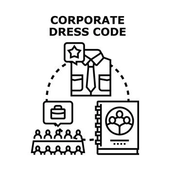 Corporate dress code policy establishing work standards Stock Illustration