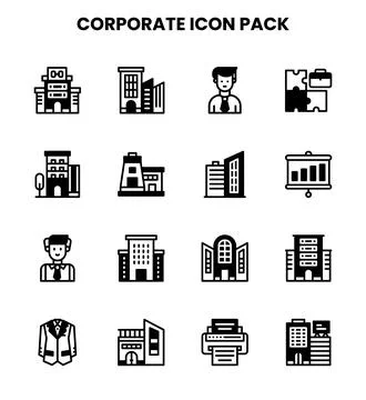 Corporate DuoTone Graphics Icons Pack Stock Illustration