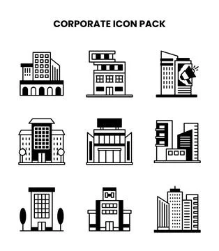 Corporate DuoTone Vector Icons Pack Stock Illustration