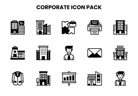 Corporate DuoTone Vector Icons Pack Stock Illustration