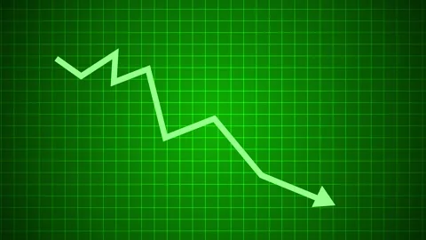 Corporate Earnings Down Animation with Professional Analytics Charts Stock Footage 337012635