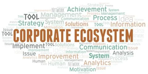 Corporate Ecosystem typography vector word cloud. Stockillustratie