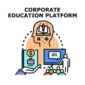 Corporate education platform developing professional skills and knowledge Stockillustratie