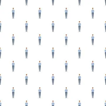 Corporate employee repeating pattern on white background Illustrazione stock