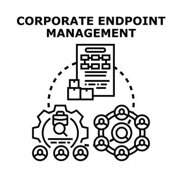 Corporate endpoint management system protecting data network イラスト素材