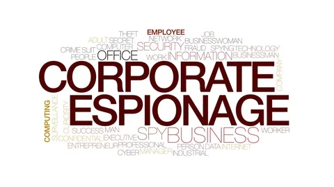 Corporate espionage animated word cloud, text animation. Kinetic typography. Stock Footage 72890617
