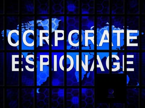 Corporate Espionage Covert Cyber Hacking 2d Illustration Stock Illustration