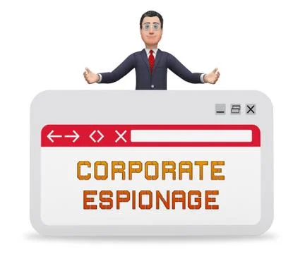 Corporate Espionage Covert Cyber Hacking 3d Rendering Illustrazione stock