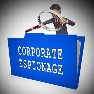 Corporate Espionage Covert Cyber Hacking 3d Rendering Illustrazione stock