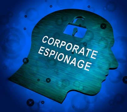 Corporate Espionage Covert Cyber Hacking 3d Rendering Illustrazione stock