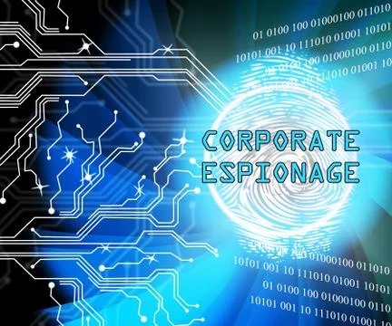 Corporate Espionage Covert Cyber Hacking 2d Illustration Illustrazione stock