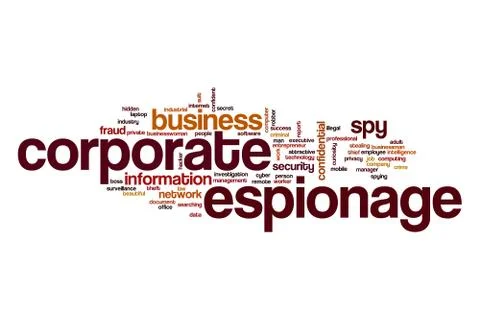 Corporate espionage word cloud Illustrazione stock