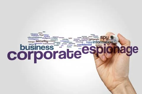 Corporate espionage word cloud Stock Illustration