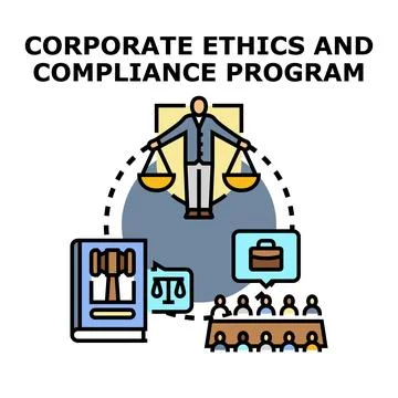 Corporate ethics and compliance program promoting integrity Stock Illustration