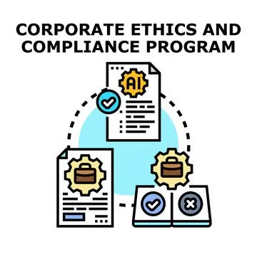 Corporate ethics and compliance program management vector Stock Illustration