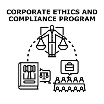 Corporate ethics and compliance program promoting integrity Stock Illustration
