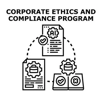 Corporate ethics and compliance program management vector Stock Illustration