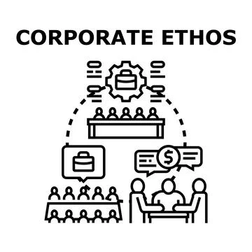 Corporate ethos representing business values and strategy Stock Illustration