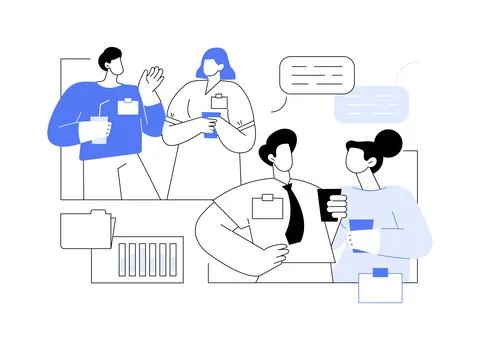 Corporate event isolated cartoon vector illustrations. Ilustración de archivo