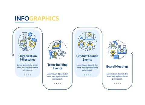 Corporate events examples rectangle infographic template 스톡 일러스트