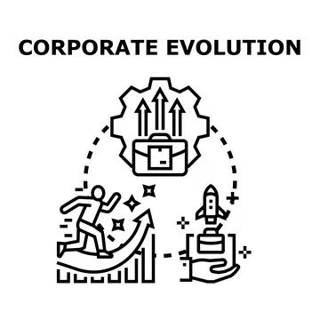 Corporate evolution and business growth strategy developing イラスト素材