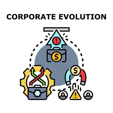 Corporate evolution and business process development concept Stock Illustration